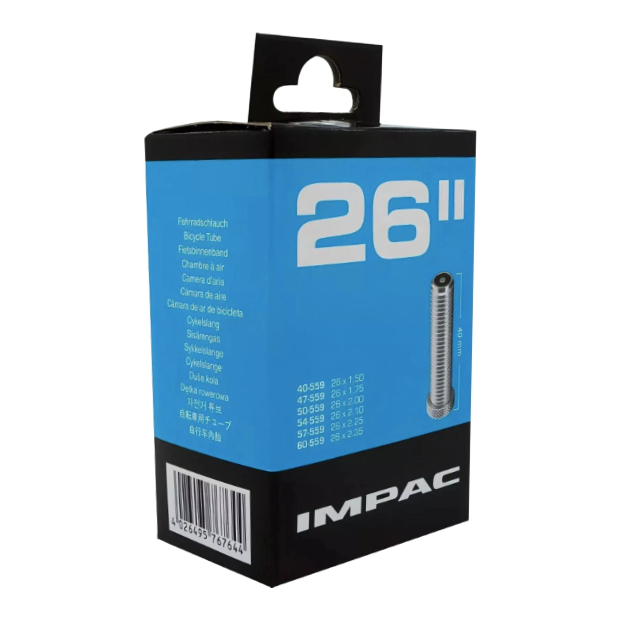 Impac 26 Inch MTB Inner Tube (1.5 -2.35) Schrader or Presta