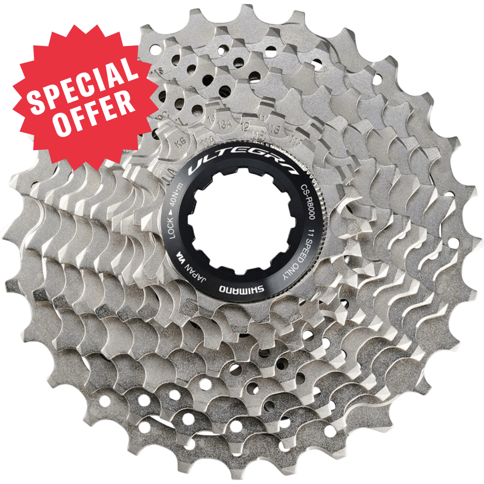 A Shimano Ultegra 11-speed bicycle cassette 